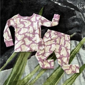 18m Girls Polar Bear Pijamas Purple Top and Bottoms